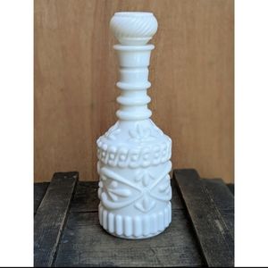 Vintage 60s Jim Beam Decanter White Milk Glass